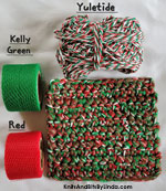 yuletide cotton crochet yarn with kelly and red nylon netting