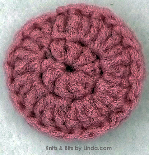 round dusty rose 3 inch scrubbie