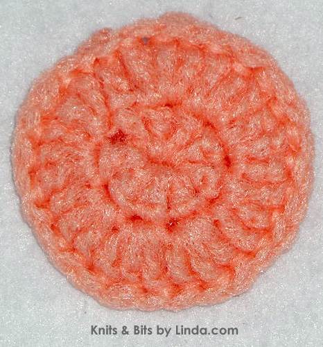 peach 3 inch round scrubbie