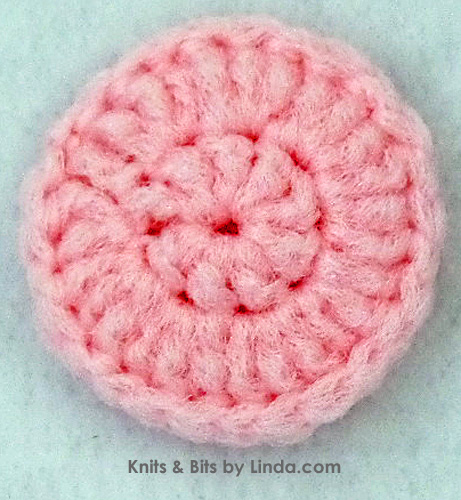 rosette pink round 3 inch scrubbie